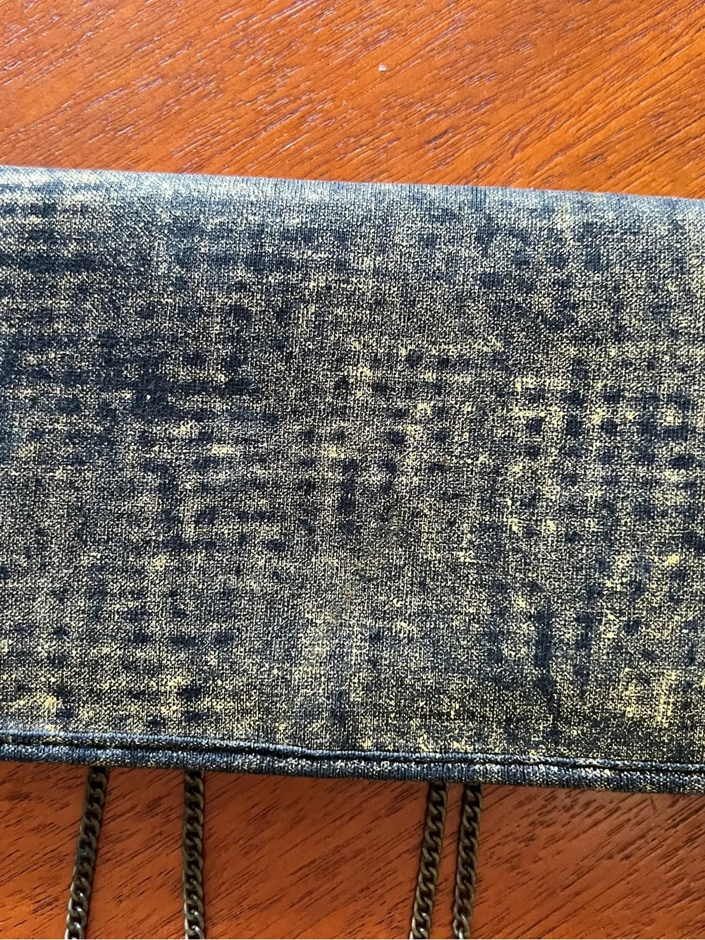 Ecote Blue Geometric Beaded Crossbody Wallet Bag